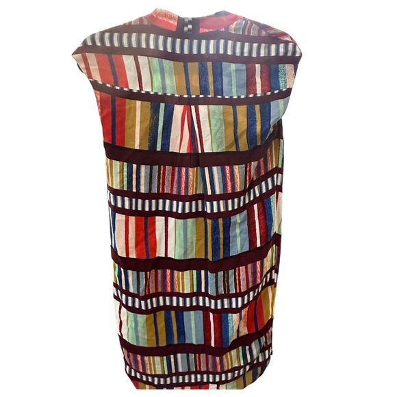 Maeve Anthropologie Au Revoir Mini Dress Size 2 Abstract Colorful Cap Sleeve - Picture 3 of 7